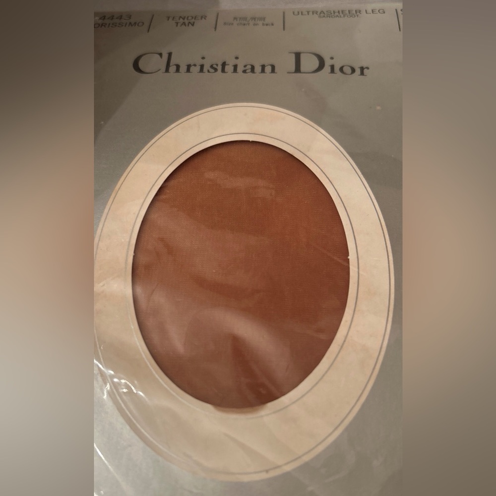 2 CHRISTIAN DIOR Nylon Stocking Petite Tan ultra sheer hosiery - Picture 5 of 6